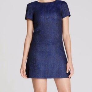 Alice + Olivia Navy Textured Mini Dress